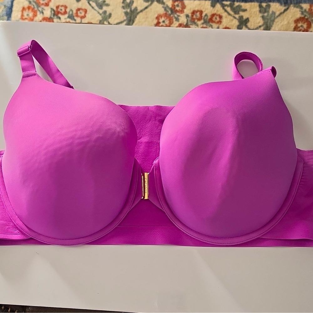Cacique Purple Solid Underwire Padded T-Shirt Bra Plus Size 42DDD